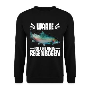 Forellen Angeln - Unisex Pullover - Schwarz - Vorne - Alina (178cm) & Michal (187cm)