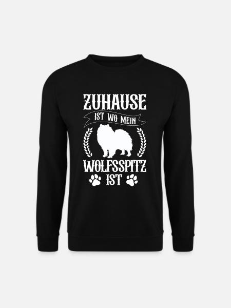 Wolfsspitz ist mein Zuhause Deutscher Spitz - Unisex Pullover - Schwarz