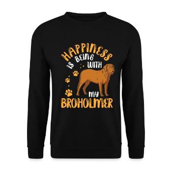 Broholmer me rend heureux Broholmer - Sweat-shirt Unisexe - noir - Devant - Alina (178cm) & Michal (187cm)