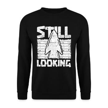 Pfeilspitzen Arrowhead Hunter Still Looking - Unisex Pullover - Schwarz - Vorne - Alina (178cm) & Michal (187cm)