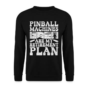 Flipperspieler Pinball Machines Retirement Plan - Unisex Pullover - Schwarz - Vorne - Alina (178cm) & Michal (187cm)