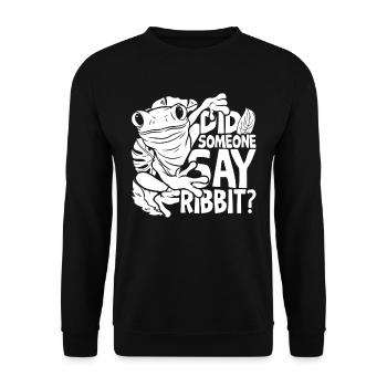 Frog Red-eyed Tree Frog Did Someone Say Ribbit? - Unisex Sweatshirt - black - Front - Alina (178cm) & Michal (187cm)