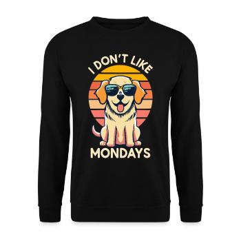 Golden Retriever Je n’aime pas les lundis - Sweat-shirt Unisexe - noir - Devant - Alina (178cm) & Michal (187cm)