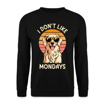 Golden Retriever I Don`t Like Mondays - Unisex Pullover - Schwarz - Vorne - Alina (178cm) & Michal (187cm)