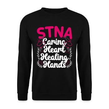 Geriatric Care Assistant Nursing Assistant Nursing Assistant - Unisex Sweatshirt - black - Front - Alina (178cm) & Michal (187cm)