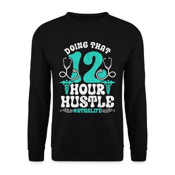 Nursing Assistant Nursing Assistant Geriatric Care Assistant - Unisex Sweatshirt - black - Front - Alina (178cm) & Michal (187cm)