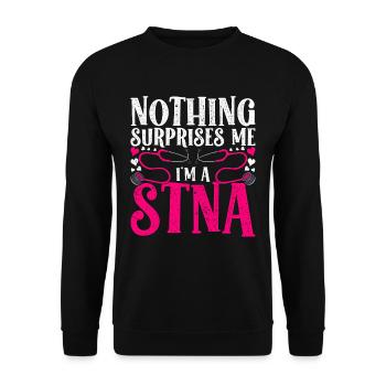 Geriatric Care Assistant Nursing Assistant Nursing Assistant - Unisex Sweatshirt - black - Front - Alina (178cm) & Michal (187cm)