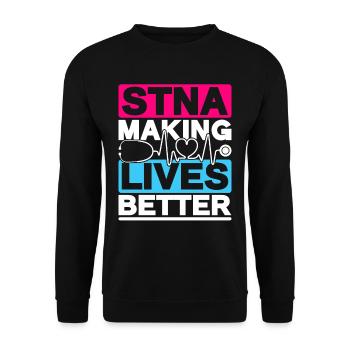 Geriatric Care Assistant Nursing Assistant Nursing Assistant - Unisex Sweatshirt - black - Front - Alina (178cm) & Michal (187cm)