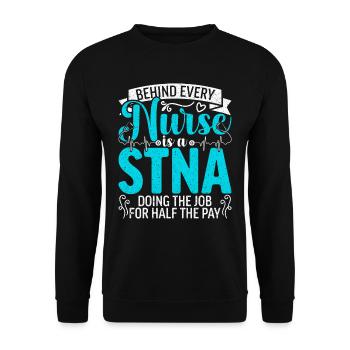 Geriatric Care Assistant Nursing Assistant - Unisex Sweatshirt - black - Front - Alina (178cm) & Michal (187cm)