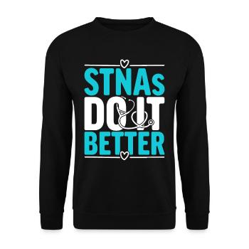Nursing Assistant Nursing Assistant Geriatric Care Assistant - Unisex Sweatshirt - black - Front - Alina (178cm) & Michal (187cm)