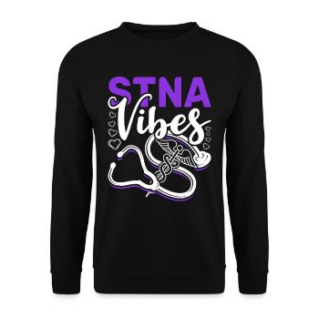 Geriatric Care Assistant Vibes Nursing Assistant - Unisex Sweatshirt - black - Front - Alina (178cm) & Michal (187cm)