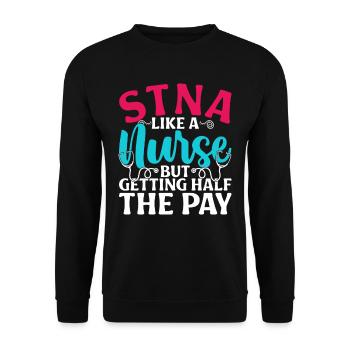 Geriatric Care Assistant Nursing Assistant Nursing Assistant - Unisex Sweatshirt - black - Front - Alina (178cm) & Michal (187cm)