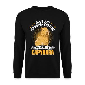 Déguisement Capybara Capybara Amérique du Sud - Sweat-shirt Unisexe - noir - Devant - Alina (178cm) & Michal (187cm)