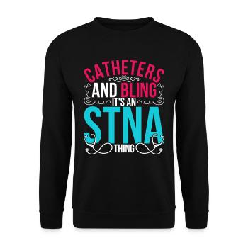 Nursing Assistant Nursing Assistant Geriatric Care Assistant - Unisex Sweatshirt - black - Front - Alina (178cm) & Michal (187cm)