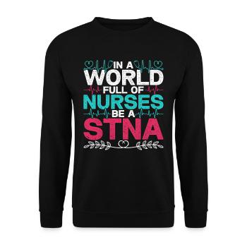 Geriatric Care Assistant Nursing Assistant Nursing Assistant - Unisex Sweatshirt - black - Front - Alina (178cm) & Michal (187cm)