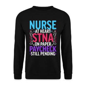 Geriatric Care Assistant Nursing Assistant Nursing Assistant - Unisex Sweatshirt - black - Front - Alina (178cm) & Michal (187cm)