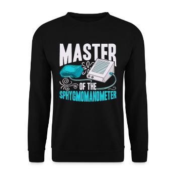 Geriatric Care Assistant Master Of The Sphygmomanometer - Unisex Sweatshirt - black - Front - Alina (178cm) & Michal (187cm)