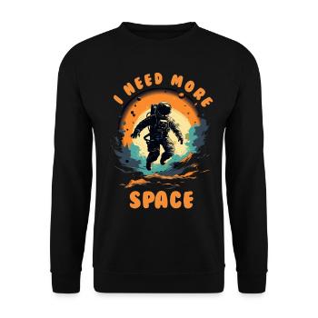 Astronaut I Need More Space - Unisex Sweatshirt - black - Front - Alina (178cm) & Michal (187cm)