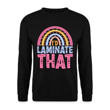 assistante parentale Je plastifie ça - Sweat-shirt Unisexe - noir - Devant - Alina (178cm) & Michal (187cm)