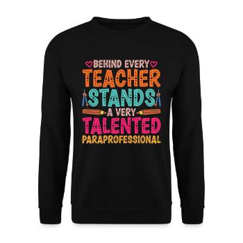 Educational Assistant Teaching Assistant - Unisex Sweatshirt - black - Front - Alina (178cm) & Michal (187cm)
