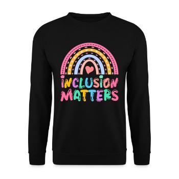 Erziehungsassistent Inclusion Matters - Unisex Pullover - Schwarz - Vorne - Alina (178cm) & Michal (187cm)