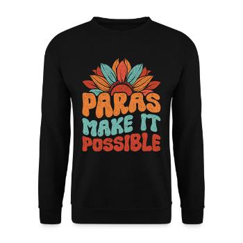Les paras de l’assistant parental rendent cela possible - Sweat-shirt Unisexe - noir - Devant - Alina (178cm) & Michal (187cm)