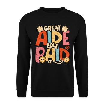Assistante Parentale Grande Aide Mal Payé - Sweat-shirt Unisexe - noir - Devant - Alina (178cm) & Michal (187cm)