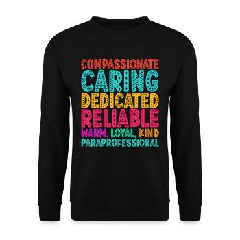Assistante maternelle Assistante pédagogique - Sweat-shirt Unisexe - noir - Devant - Alina (178cm) & Michal (187cm)