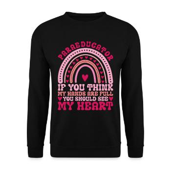 Educational Assistant Teaching Assistant - Unisex Sweatshirt - black - Front - Alina (178cm) & Michal (187cm)