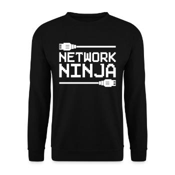 Netzwerkadministrator Network Ninja - Unisex Pullover - Schwarz - Vorne - Alina (178cm) & Michal (187cm)