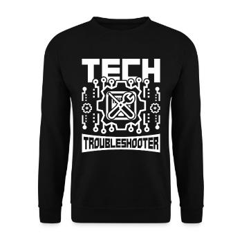 Network Administrator Tech Troubleshooter - Unisex Sweatshirt - black - Front - Alina (178cm) & Michal (187cm)