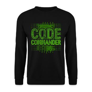 Netzwerkadministrator Code Commander - Unisex Pullover - Schwarz - Vorne - Alina (178cm) & Michal (187cm)