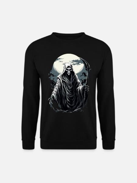 Gruseliger Halloween Sensenmann Grim Reaper - Unisex Pullover - Schwarz