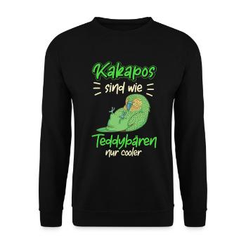 Kakapo ist cooler Neuseeland Papagei - Unisex Pullover - Schwarz - Vorne - Alina (178cm) & Michal (187cm)
