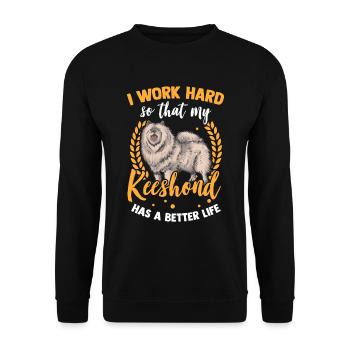 Je travaille pour mon Wolfsspitz German Spitz - Sweat-shirt Unisexe - noir - Devant - Alina (178cm) & Michal (187cm)