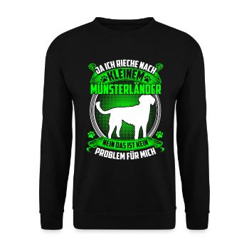 Ich rieche nach Kleiner Münsterländer - Unisex Pullover - Schwarz - Vorne - Alina (178cm) & Michal (187cm)