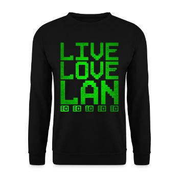 Network Administrator Live Love Lan - Unisex Sweatshirt - black - Front - Alina (178cm) & Michal (187cm)
