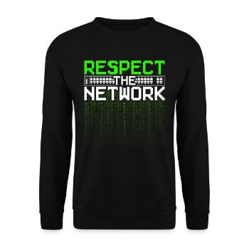 Netzwerkadministrator Respect The Network - Unisex Pullover - Schwarz - Vorne - Alina (178cm) & Michal (187cm)