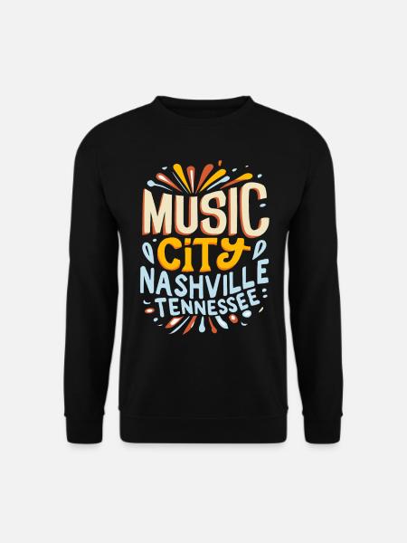 Music City Nashville Tennessee Musiker Geschenk - Unisex Pullover - Schwarz