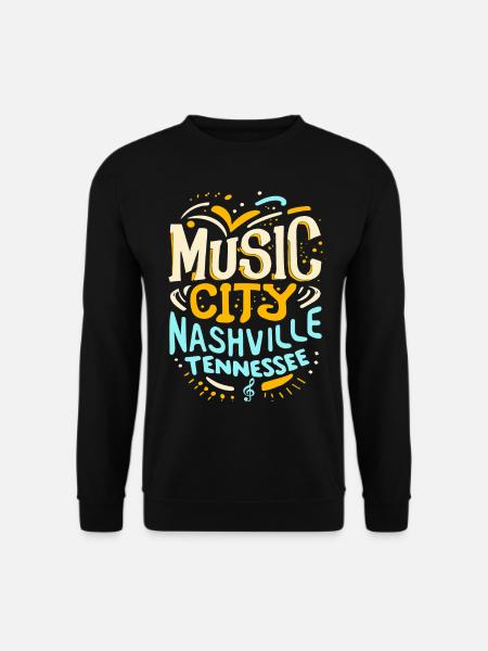 Music City Nashville Tennessee Musiker Geschenk - Unisex Pullover - Schwarz