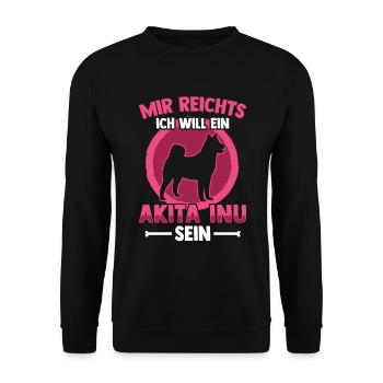 Will ein Akita Inu sein Shiba Inu - Unisex Pullover - Schwarz - Vorne - Alina (178cm) & Michal (187cm)