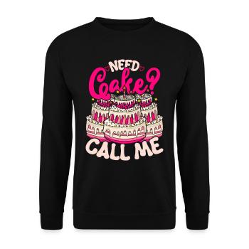 Cake Artist Confectioner Need Cake? Call Me - Unisex Sweatshirt - black - Front - Alina (178cm) & Michal (187cm)