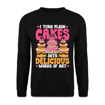 Cake Artist Confectioner Cake Artist - Unisex Sweatshirt - black - Front - Alina (178cm) & Michal (187cm)