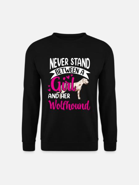 Mädchen und ihr Irischer Wolfshund Wolfhound - Unisex Pullover - Schwarz