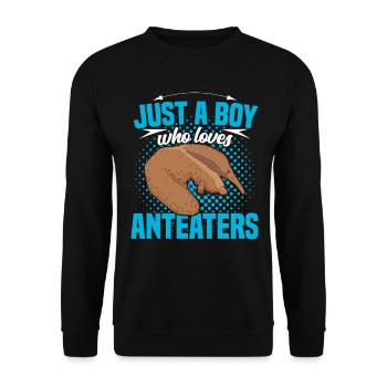 Junge der Ameisenbär liebt Ameisenfresser - Unisex Pullover - Schwarz - Vorne - Alina (178cm) & Michal (187cm)