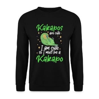 Ich bin ein Kakapo Neuseeland Papagei - Unisex Pullover - Schwarz - Vorne - Alina (178cm) & Michal (187cm)