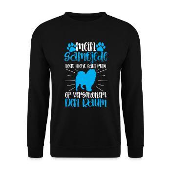 Samojede verschönert den Raum Samojedenspitz - Unisex Pullover - Schwarz - Vorne - Alina (178cm) & Michal (187cm)