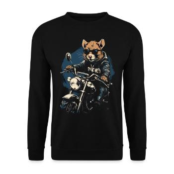 Rat cool sur une moto - Sweat-shirt Unisexe - noir - Devant - Alina (178cm) & Michal (187cm)