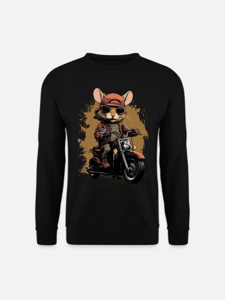 Cool rat on a motorbike - Unisex Sweatshirt - black