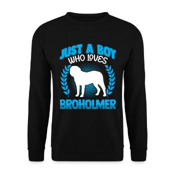 Just a boy who loves Broholmer - Unisex Sweatshirt - black - Front - Alina (178cm) & Michal (187cm)